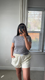 Load image into Gallery viewer, Jane Ribbed Tee / Heather Grey
