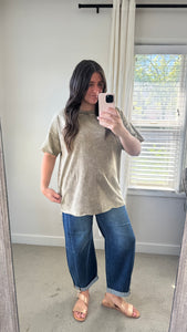 Acid Wash Oversized Tee / Mocha