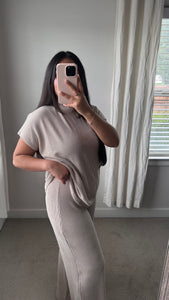 Lena Ribbed Set / Oatmeal