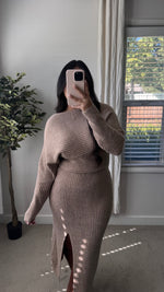 Load image into Gallery viewer, Avery Knit Sweater Dress / Latte
