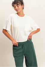 Load image into Gallery viewer, Waffle knit top / Cream
