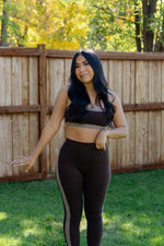 Load image into Gallery viewer, Brown Side Contrast Legging
