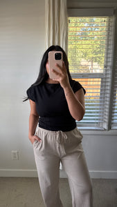 Gia Pleated Top / Black