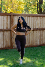 Load image into Gallery viewer, Brown Side Contrast Legging
