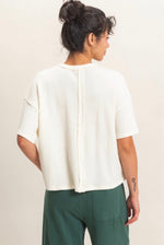 Load image into Gallery viewer, Waffle knit top / Cream
