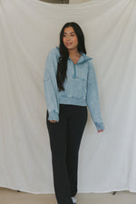 Load image into Gallery viewer, Macie Fleece Pullover / Blue Grey
