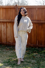 Load image into Gallery viewer, Leaf Embroidered Barrel Pants
