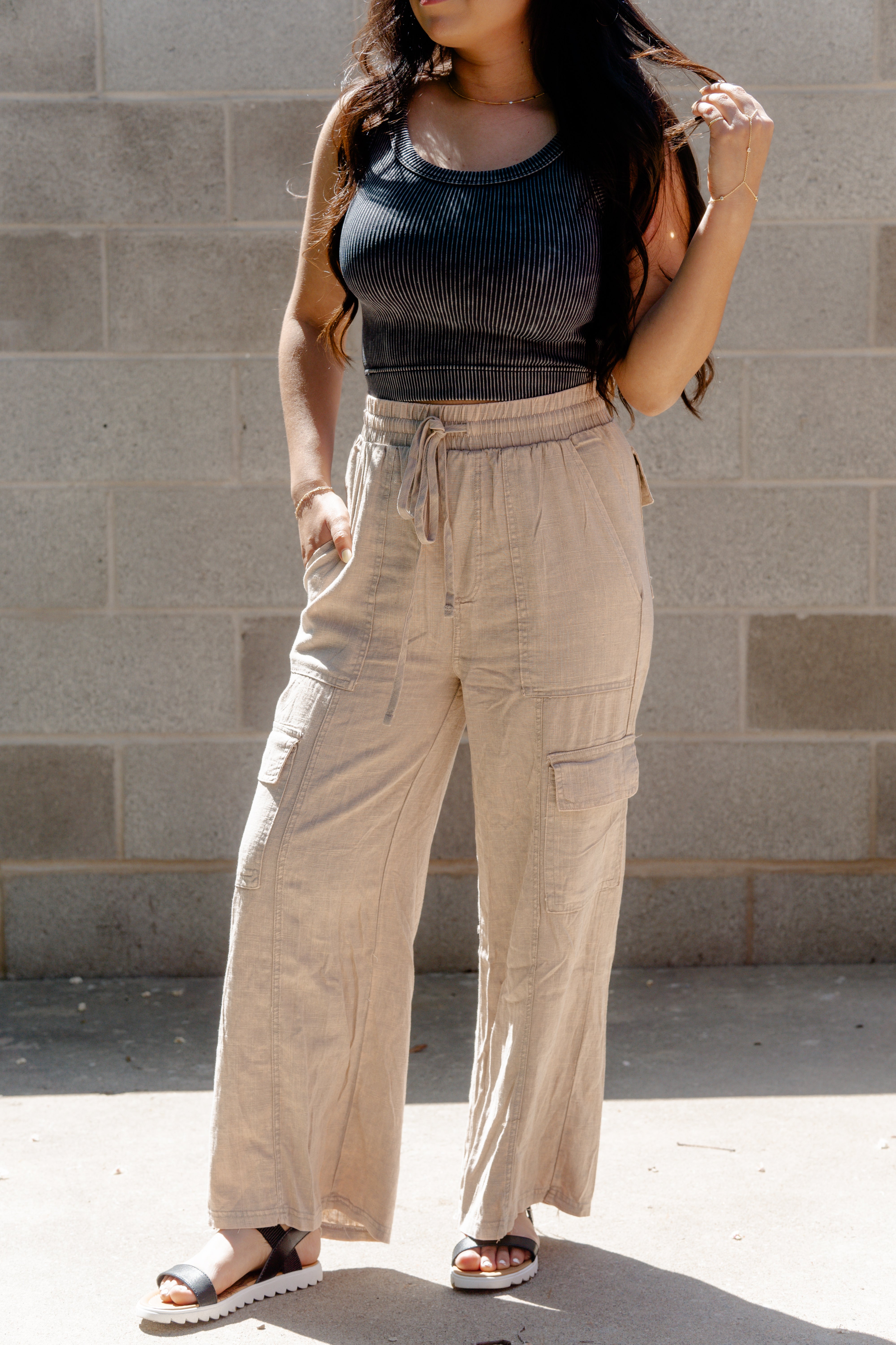 Seaside Cargo Linen Pants