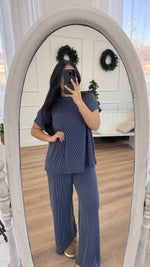 Load image into Gallery viewer, Lena Ribbed Set / Navy
