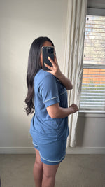 Load image into Gallery viewer, Sleepy Girl Pajama Set / Dusty Blue
