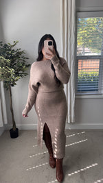 Load image into Gallery viewer, Avery Knit Sweater Dress / Latte
