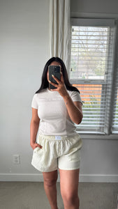Jane Ribbed Tee / Light Taupe