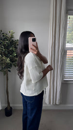 Load image into Gallery viewer, Meadow Breeze Waffle knit Top / Cream
