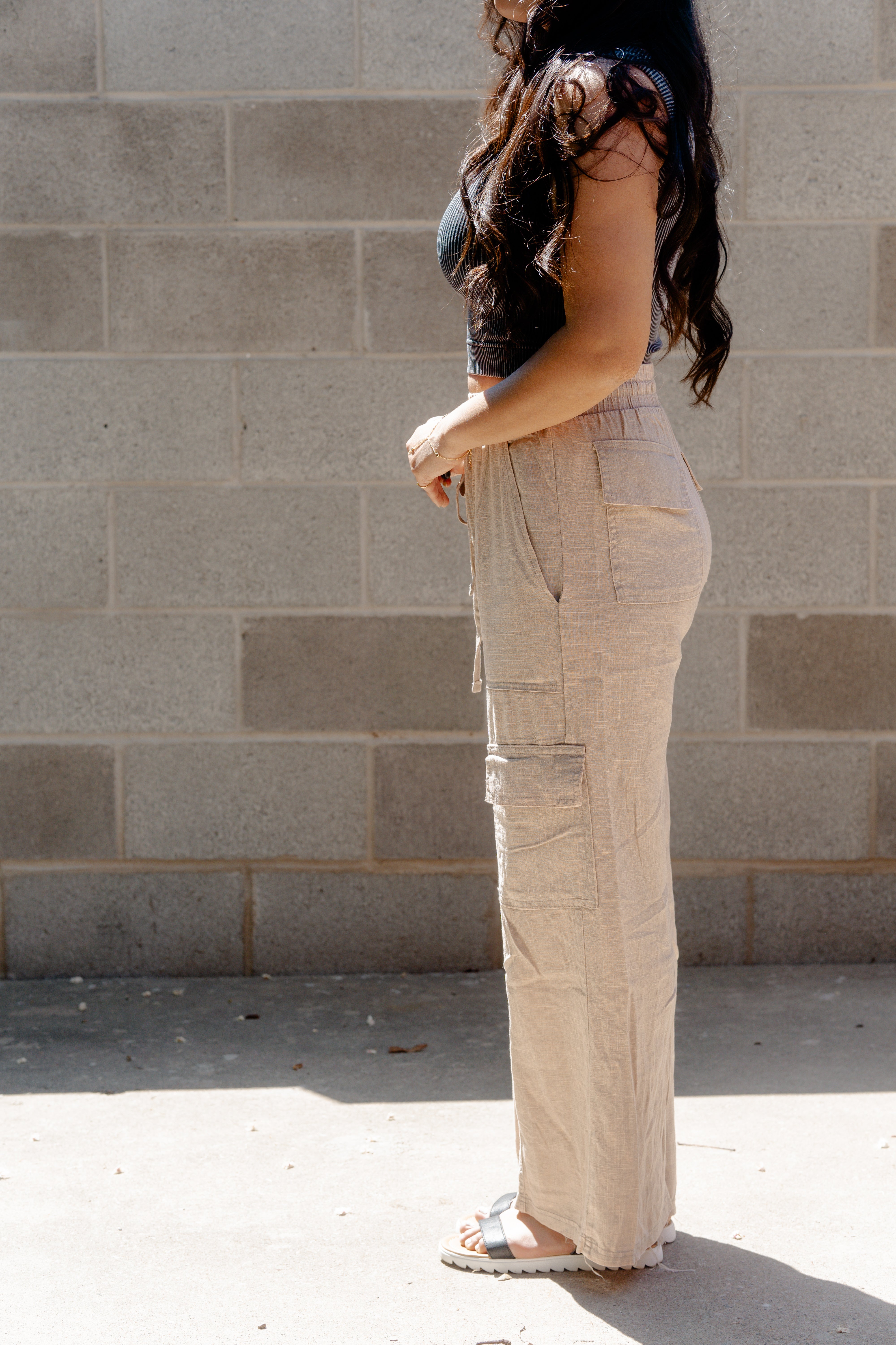 Seaside Cargo Linen Pants