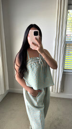 Load image into Gallery viewer, Gingham Breeze Set / Blue &amp; Peach
