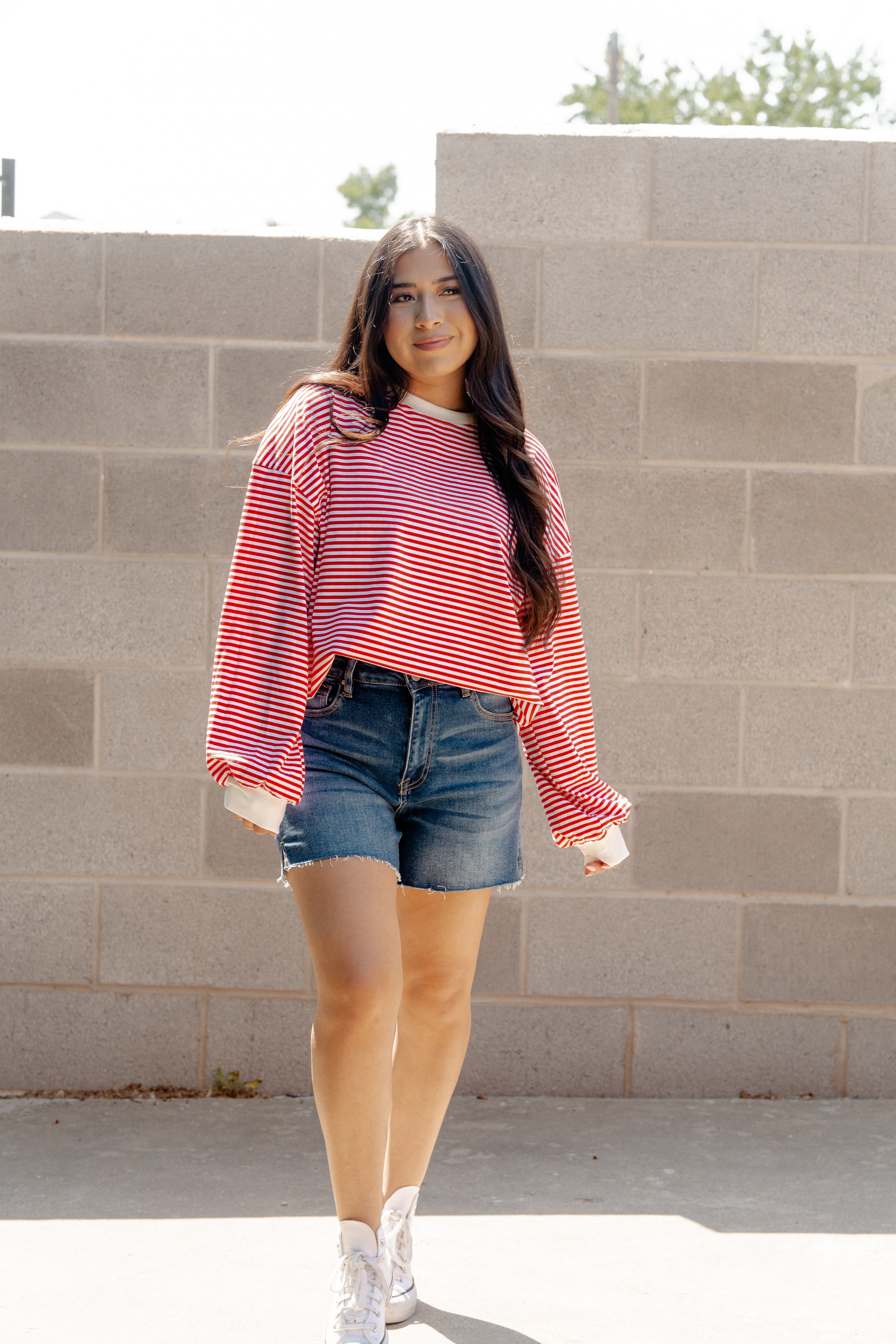 Nia Long Sleeve Top / Red
