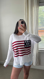 Load image into Gallery viewer, Flag Sweater Top

