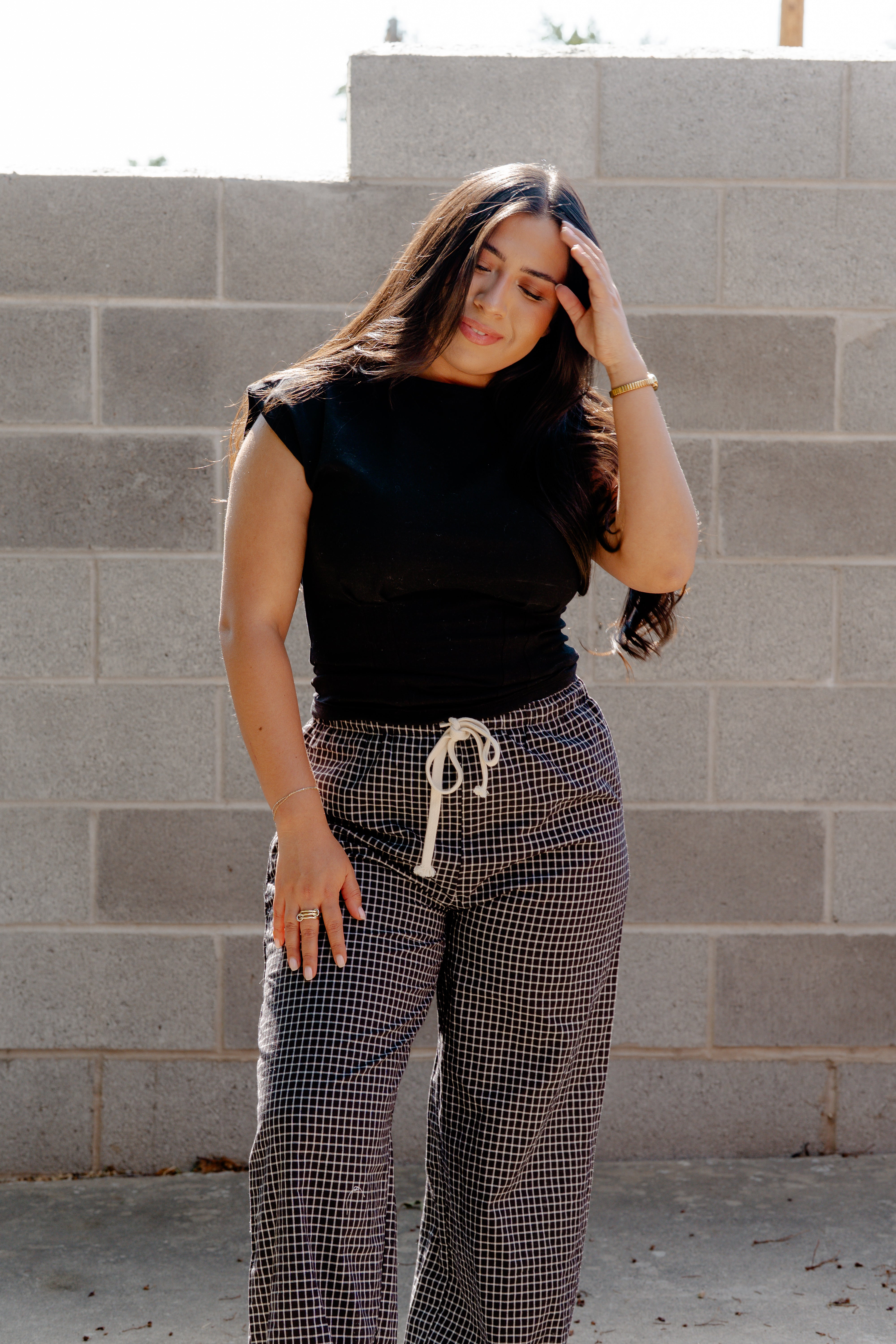 Gia Pleated Top / Black