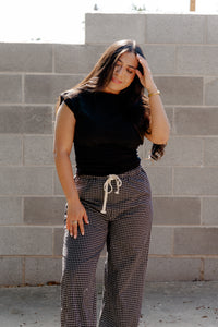 Gia Pleated Top / Black
