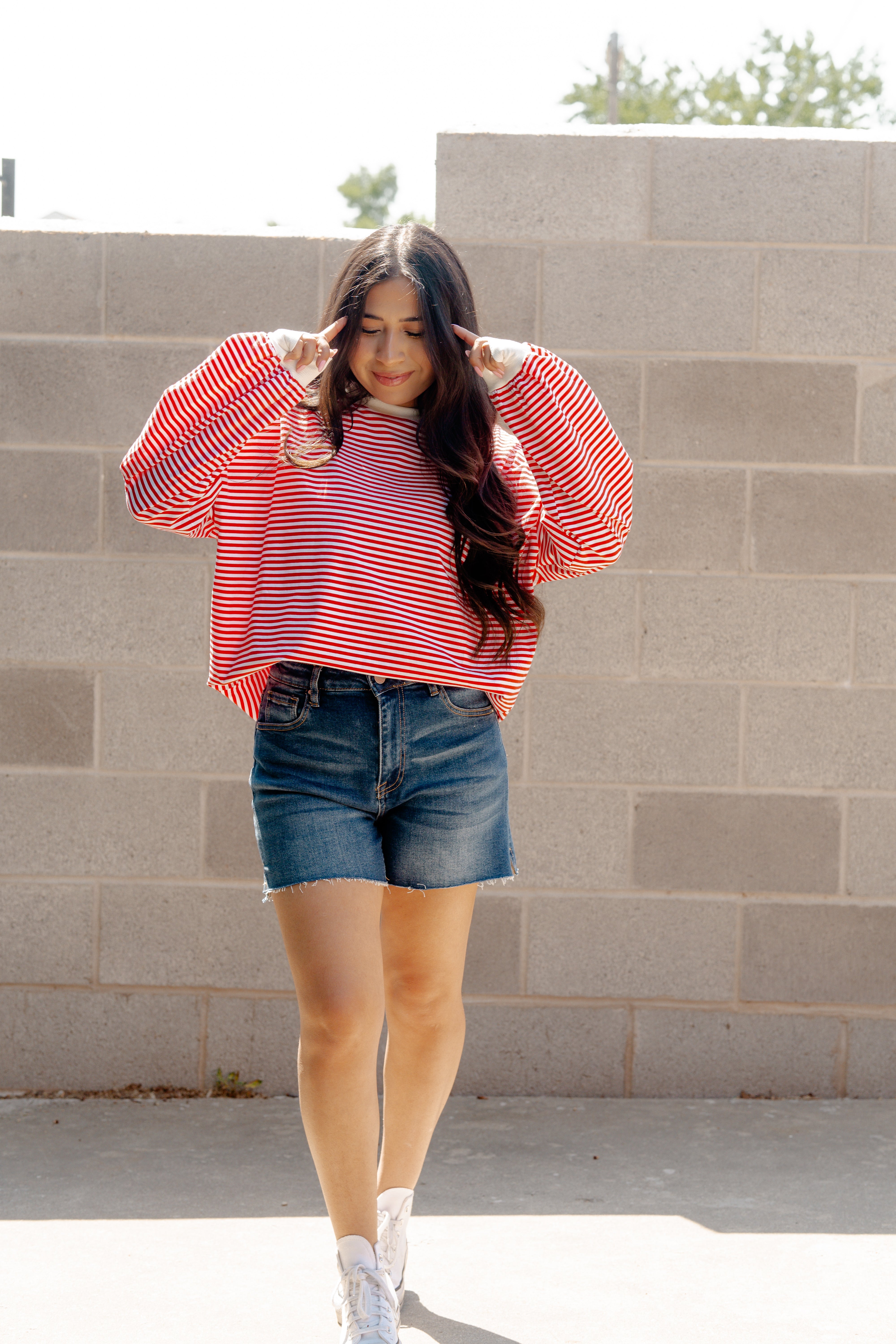 Nia Long Sleeve Top / Red