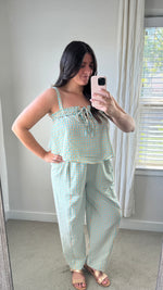 Load image into Gallery viewer, Gingham Breeze Set / Blue &amp; Peach
