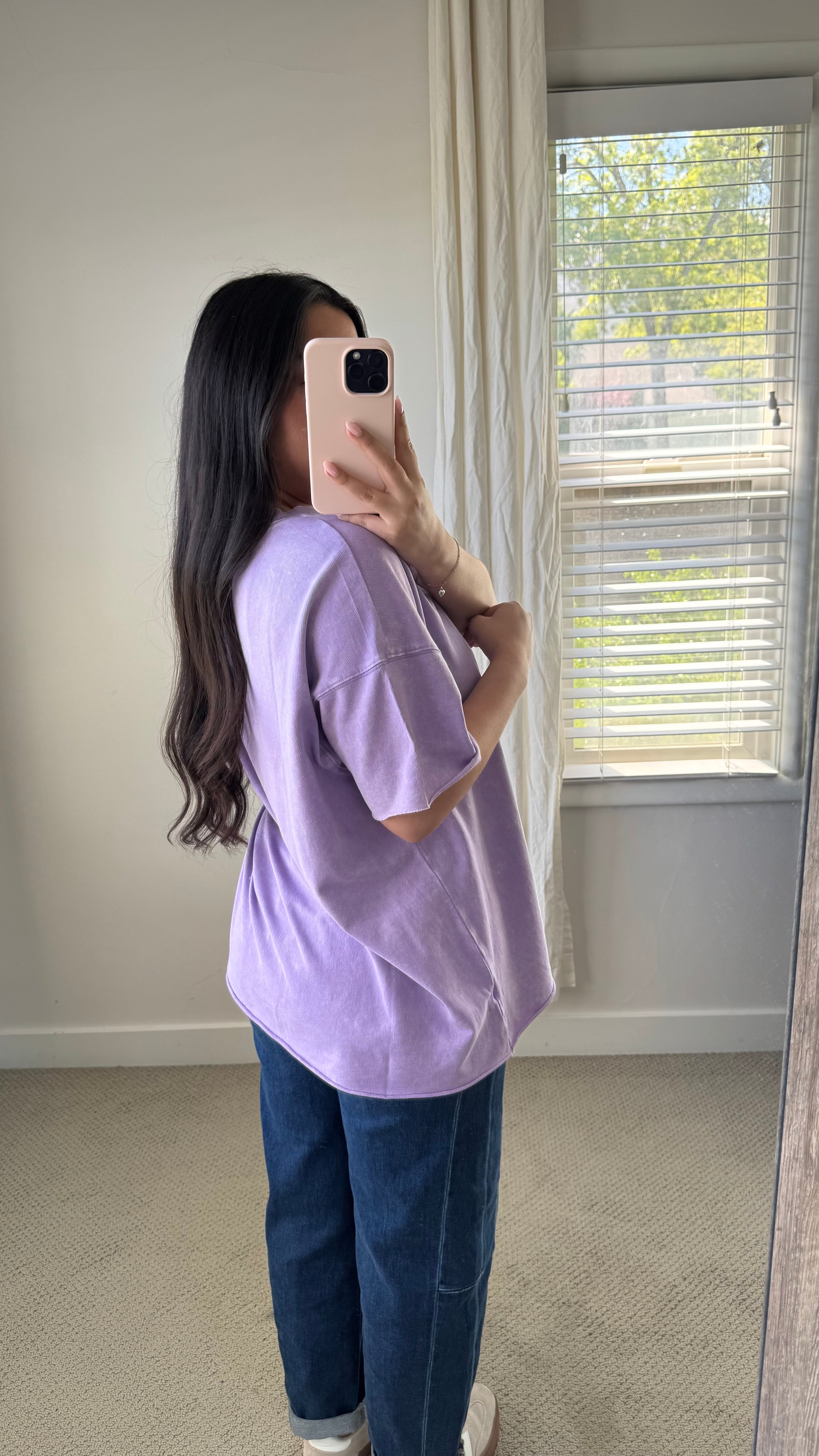 Acid Wash Oversized Tee / Lavender