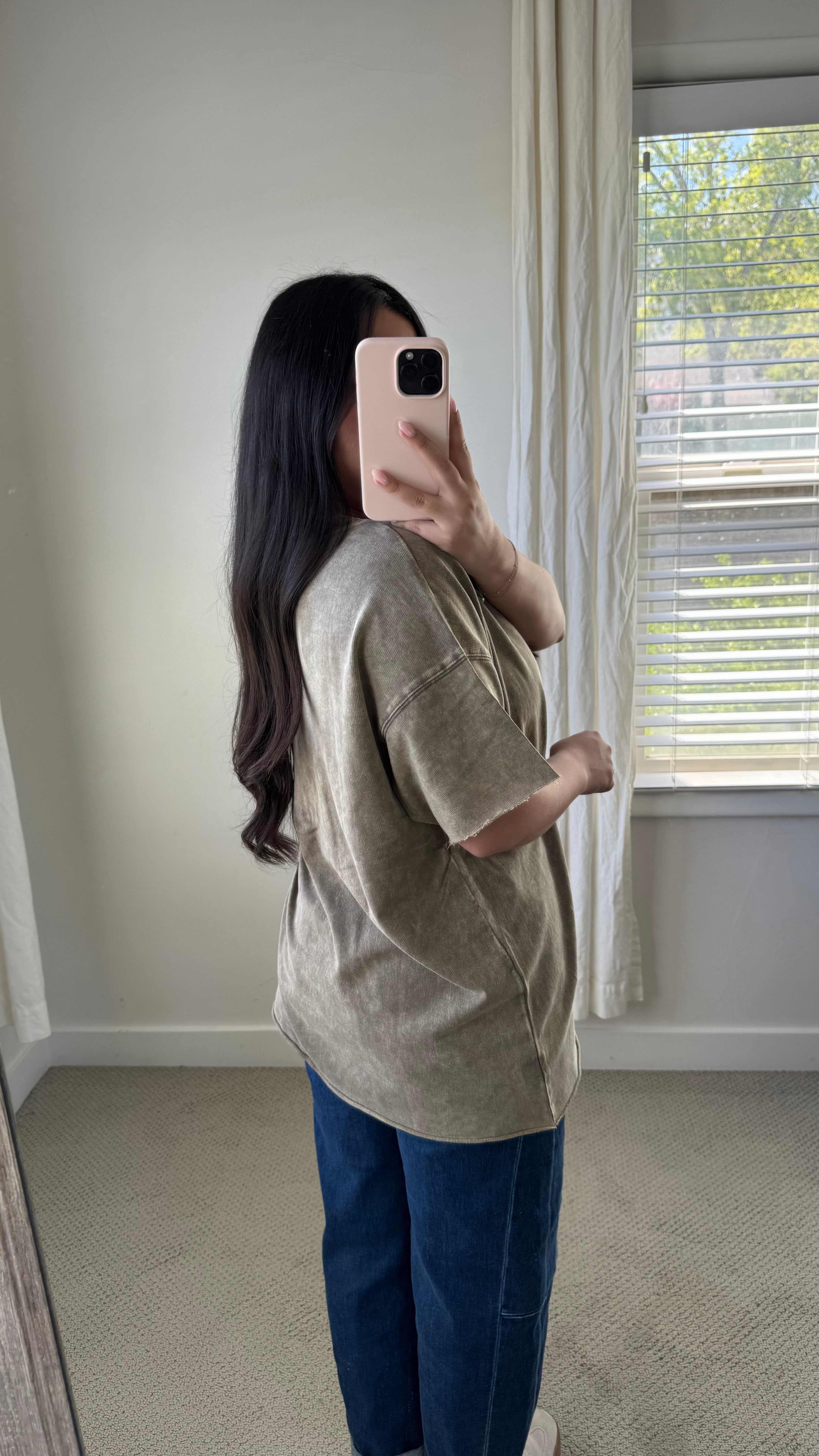 Acid Wash Oversized Tee / Mocha