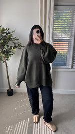 Load image into Gallery viewer, Chelsie Sweater / Dark Olive *RESTOCKED*
