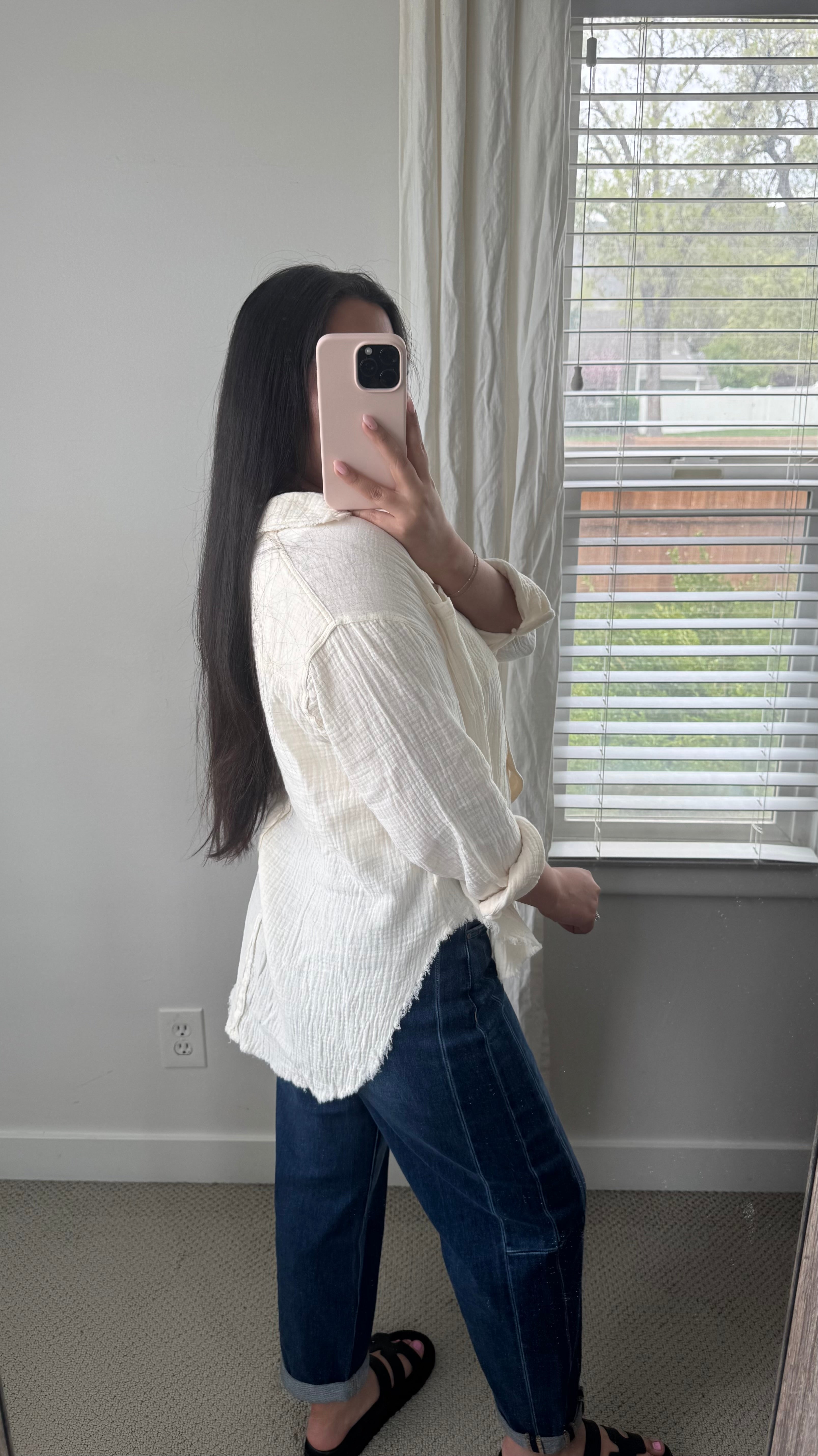 Brooke Button Down Shirt / Cream