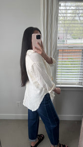 Brooke Button Down Shirt / Cream