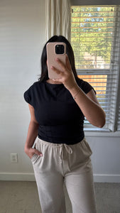 Gia Pleated Top / Black