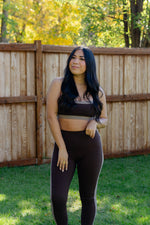 Load image into Gallery viewer, Brown Contrast Sports Bra

