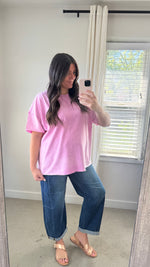 Load image into Gallery viewer, Acid Wash Oversized Tee / Pink
