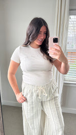 Load image into Gallery viewer, Jane Ribbed Tee / Light Taupe
