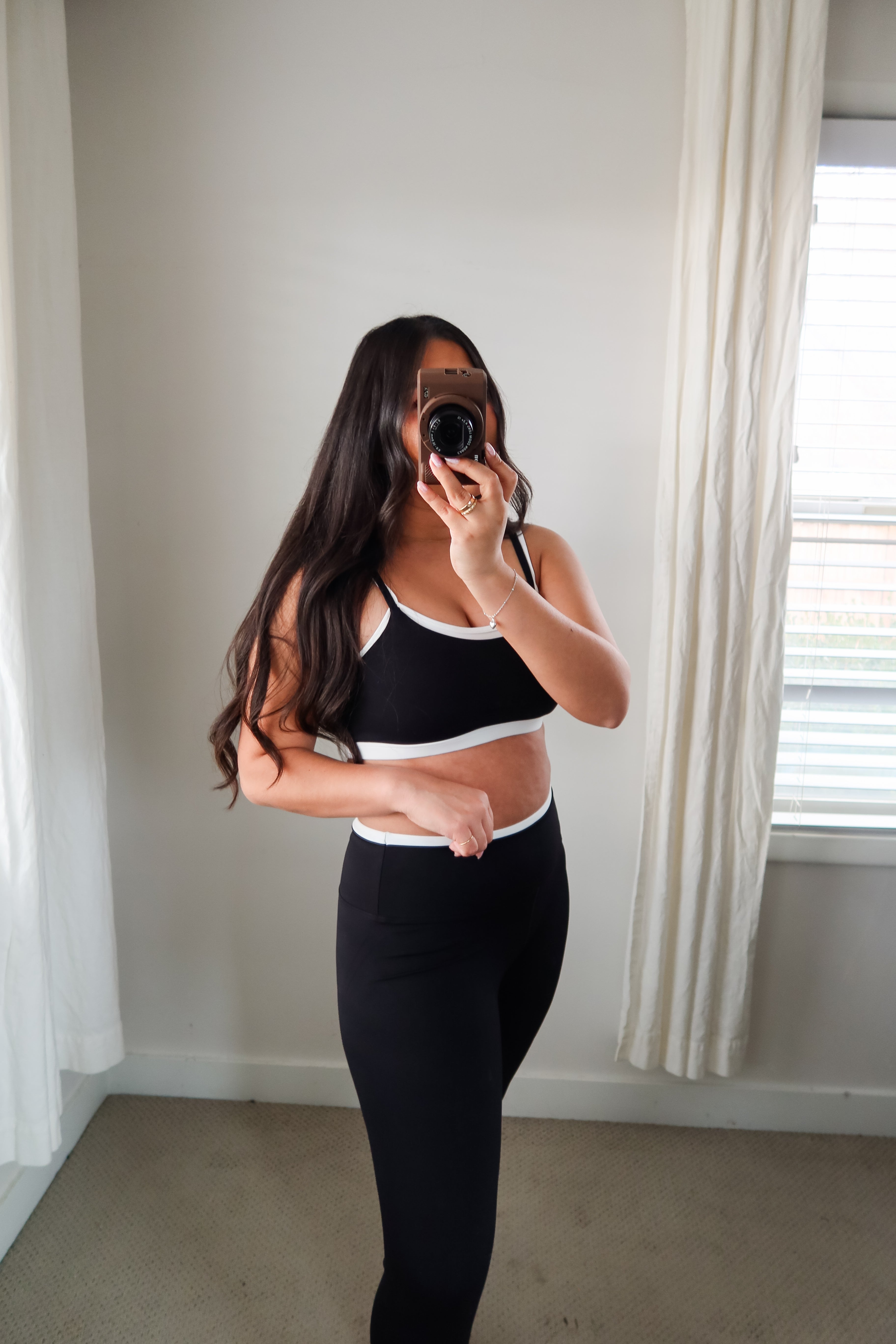 Contrast Leggings / Black