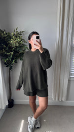 Load image into Gallery viewer, Weekend Knit Set / Dark Olive
