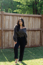 Load image into Gallery viewer, Holly Crossover Knit Top / ash

