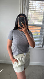 Load image into Gallery viewer, Jane Ribbed Tee / Heather Grey
