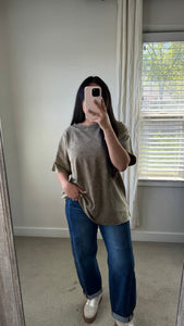Acid Wash Oversized Tee / Mocha