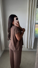 Load image into Gallery viewer, Lena Ribbed Set / Brown
