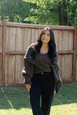 Load image into Gallery viewer, Holly Crossover Knit Top / ash
