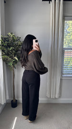 Load image into Gallery viewer, Holly Crossover Knit Top / ash
