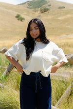Load image into Gallery viewer, Meadow Breeze Waffle knit Top / Cream
