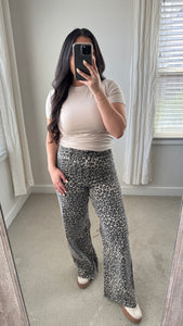 Leopard Straight Legged Pants