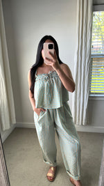 Load image into Gallery viewer, Gingham Breeze Set / Blue &amp; Peach
