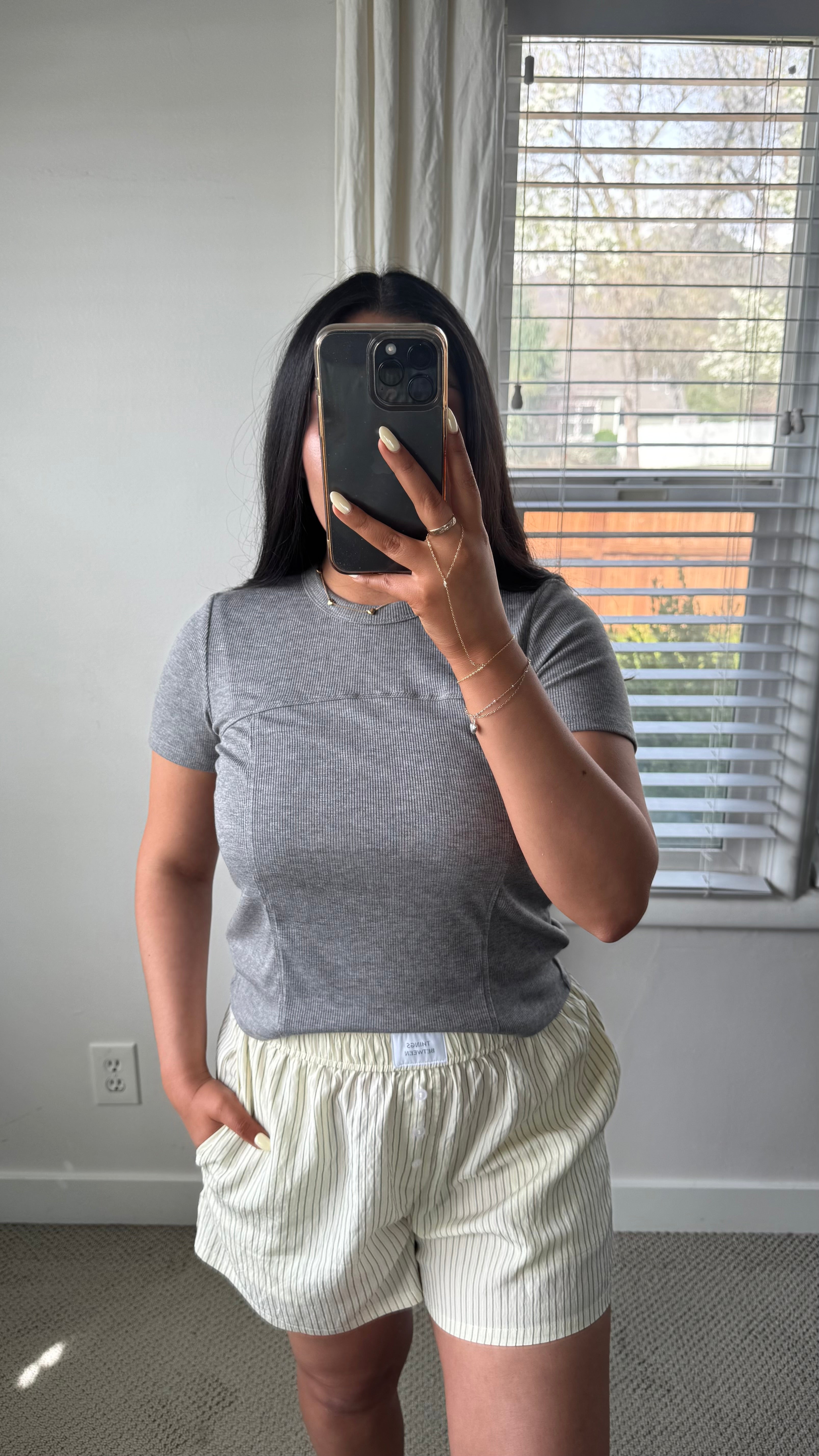 Jane Ribbed Tee / Heather Grey