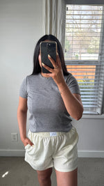 Load image into Gallery viewer, Jane Ribbed Tee / Heather Grey
