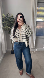 Load image into Gallery viewer, Juno Barrel Jeans / Dark Denim *RESTOCKED
