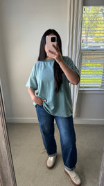 Load image into Gallery viewer, Acid Wash Oversized Tee / Aqua
