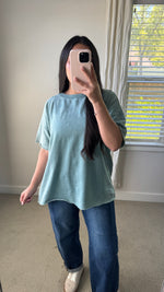 Load image into Gallery viewer, Acid Wash Oversized Tee / Aqua
